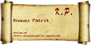 Knausz Patrik névjegykártya
